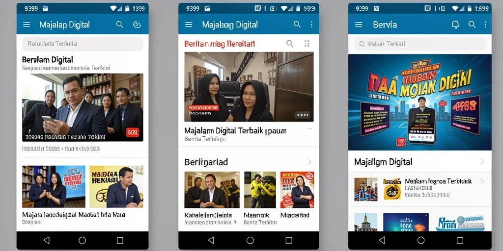 Tampilan antarmuka aplikasi 9399 untuk Majalah Digital.