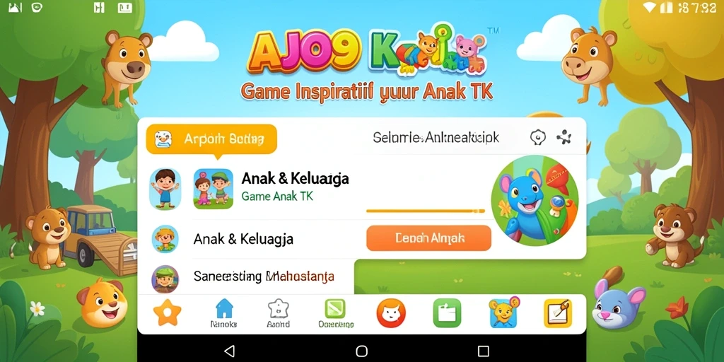 Antarmuka cerah dan interaktif dari AJO89 untuk anak-anak.