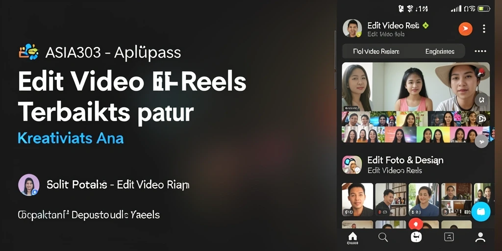 Antarmuka aplikasi ASIA303 untuk Edit Video Reels yang menarik.