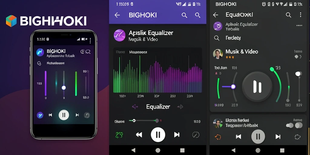 Antarmuka BIGHOKI menampilkan kontrol Equalizer yang intuitif dan responsif.