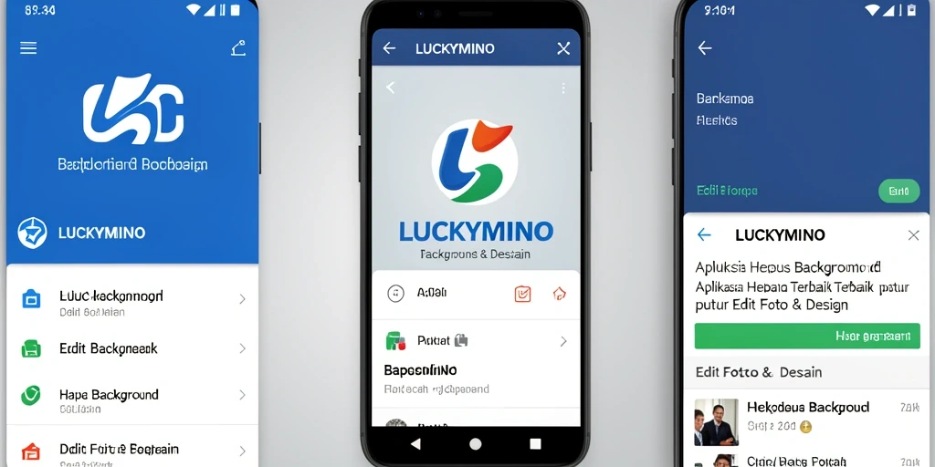 Tampilan antarmuka LUCKYMINO saat menghapus background foto.