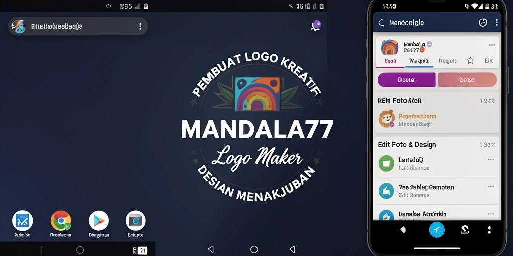 Antarmuka MANDALA77 yang intuitif dengan fitur Logo Maker.